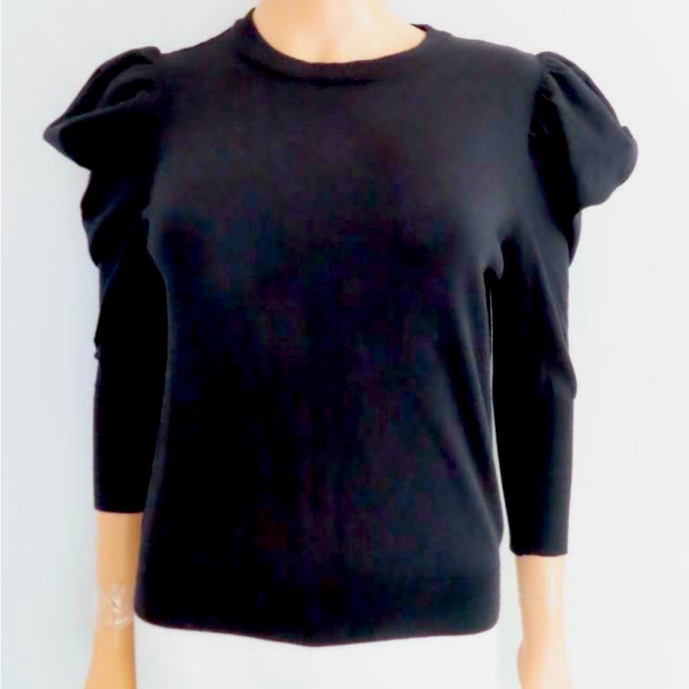 Misa Los Angeles black puff sleeve sweater size S
